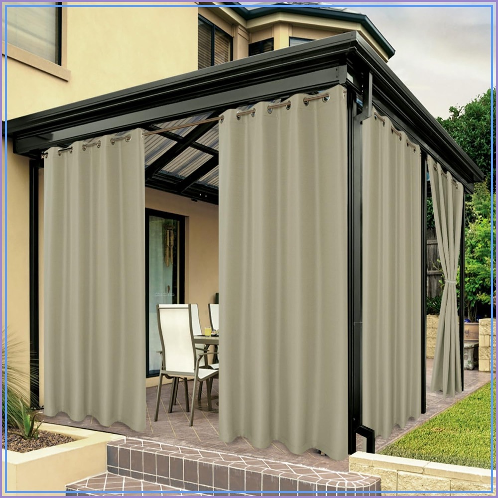 Outdoor Lighting For Gazebo - Outdoor Curtains for Patio Water Resistant