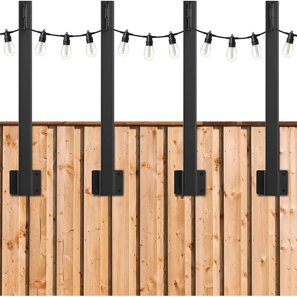 Outdoor Lighting Pole - 4 Pcs Metal String Light Poles