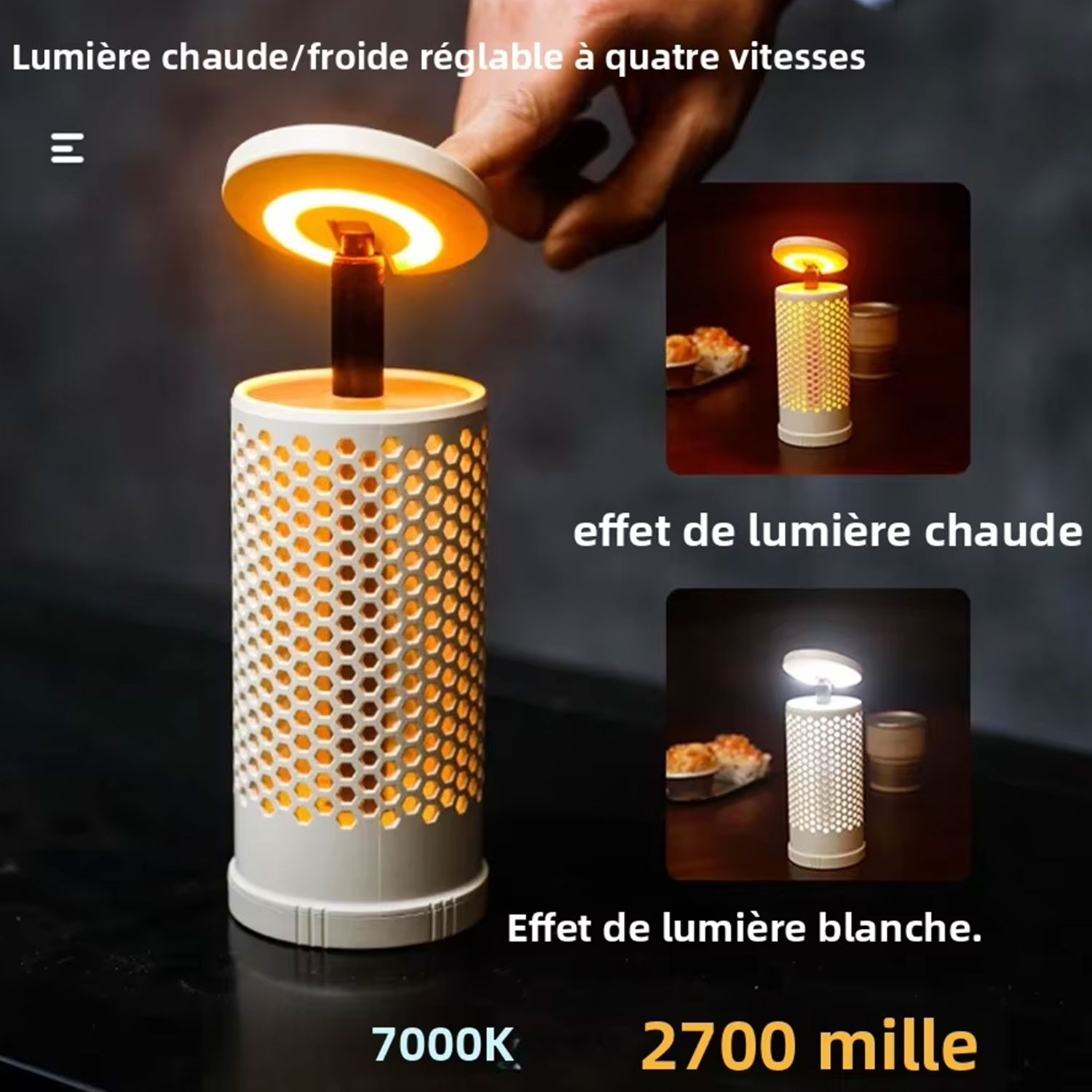 Outdoor Lighting Pole - Camping Lights,Rechargeable Telescopic Tent Lights 2000mAh