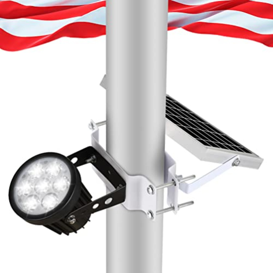 Outdoor Lighting Pole - Flag Pole Light Solar Powered, Solar