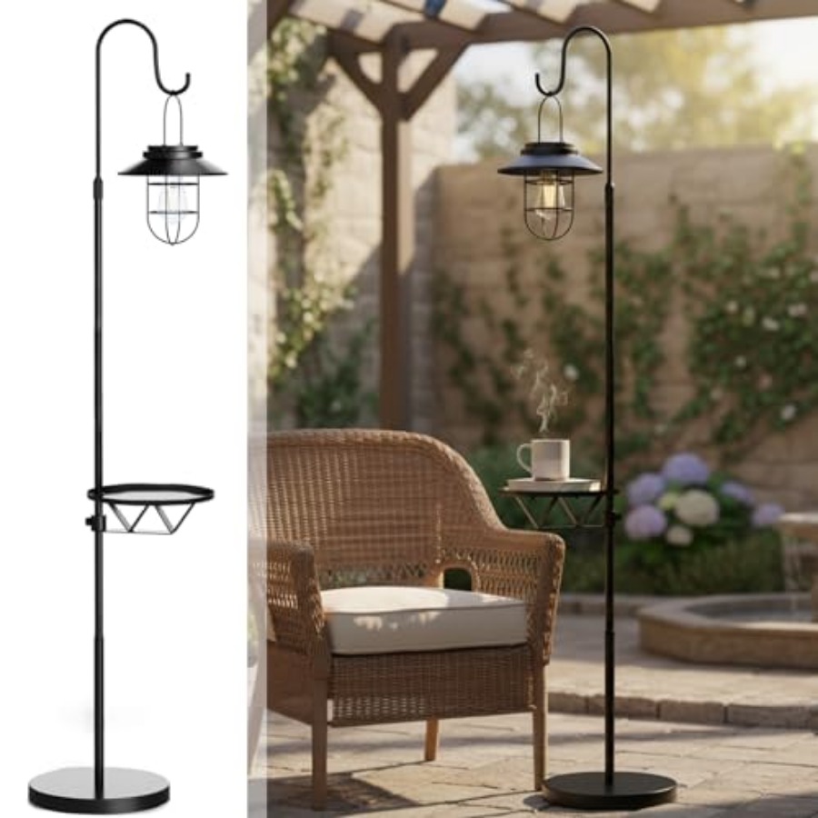 Solar Floor Lamp with Table, 6 - Outdoor Lighting Lamp review and price