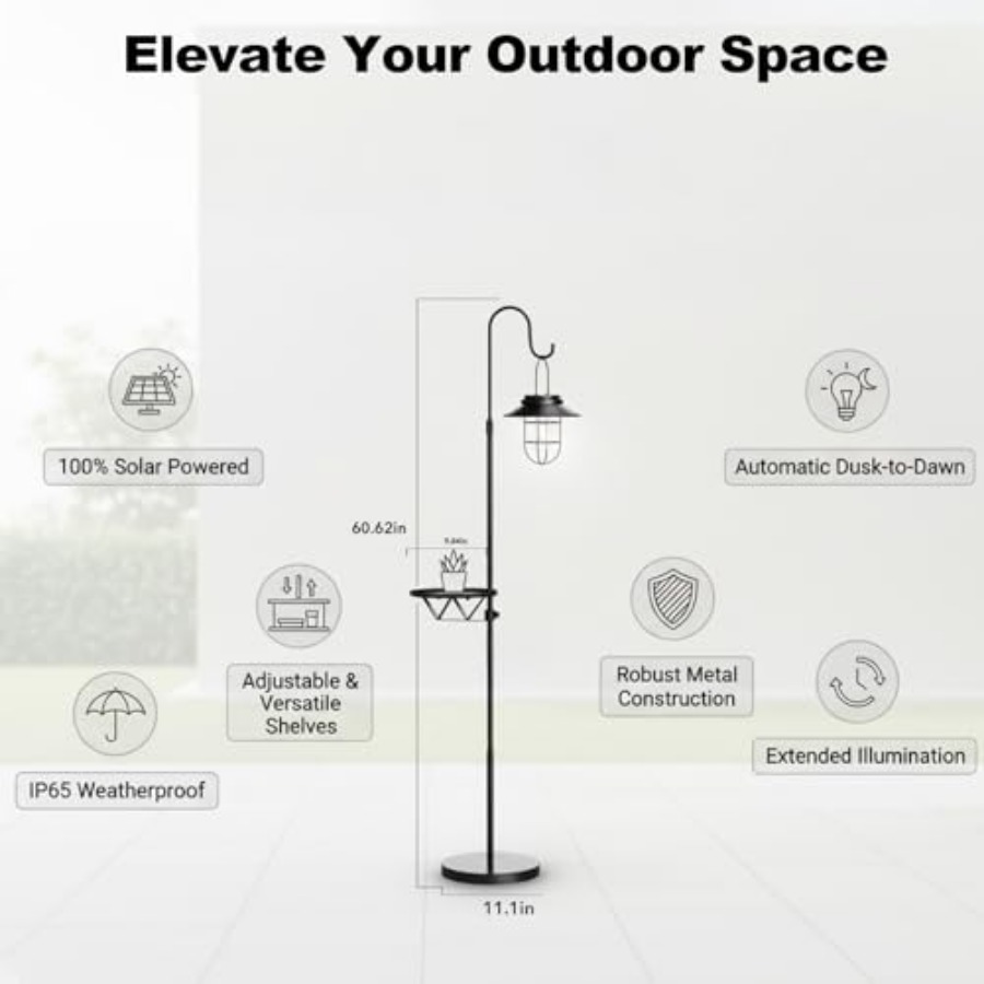 Solar Floor Lamp with Table, 6 - Outdoor Lighting Lamp review and price