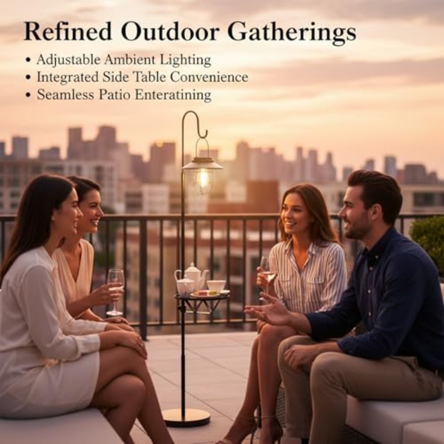 Solar Floor Lamp with Table, 6 - Outdoor Lighting Lamp review and price