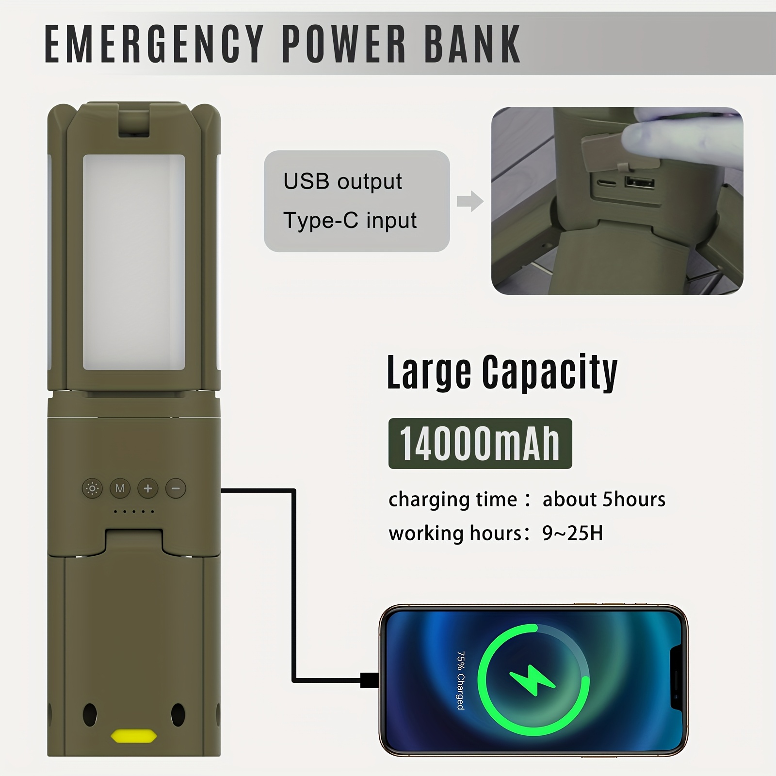 Camping Lantern, 14000mAh Rech - Outdoor Lighting Lamp review and price