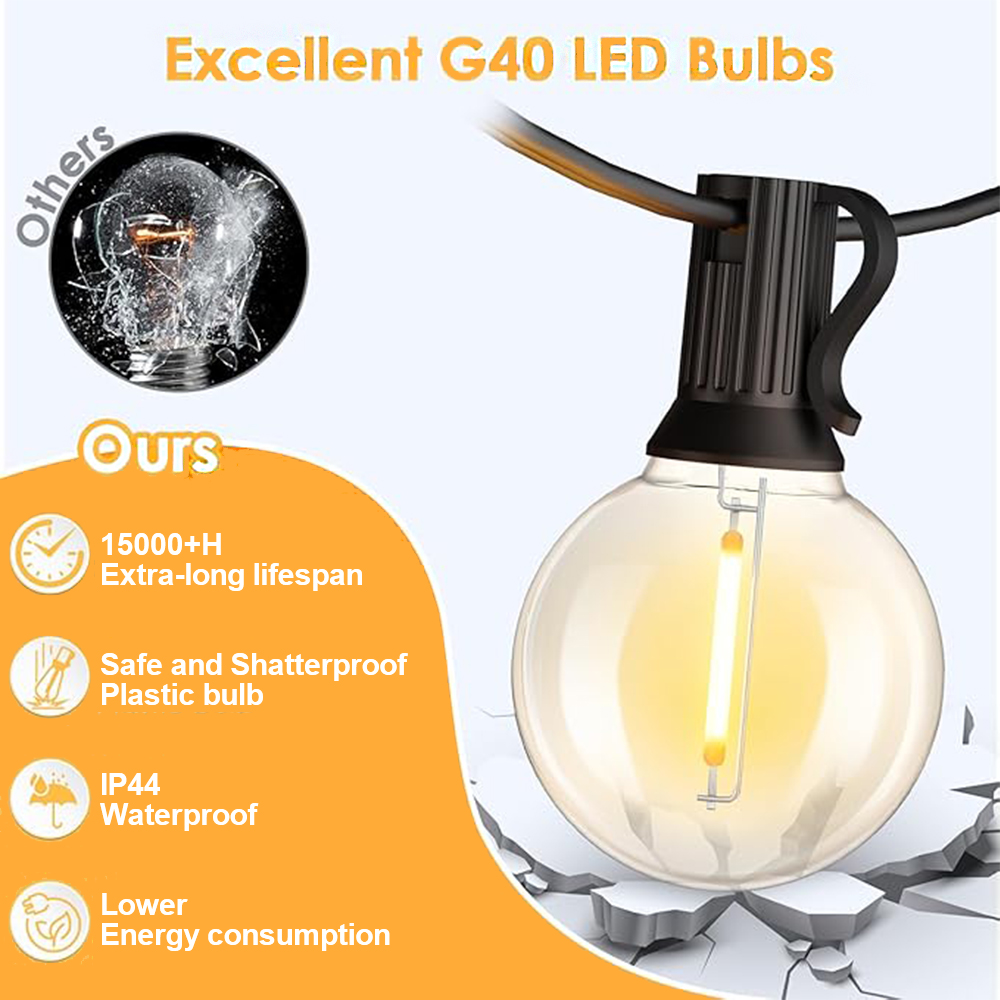 G40 LED Outdoor String Lights  - Outdoor Lighting Socket review and price