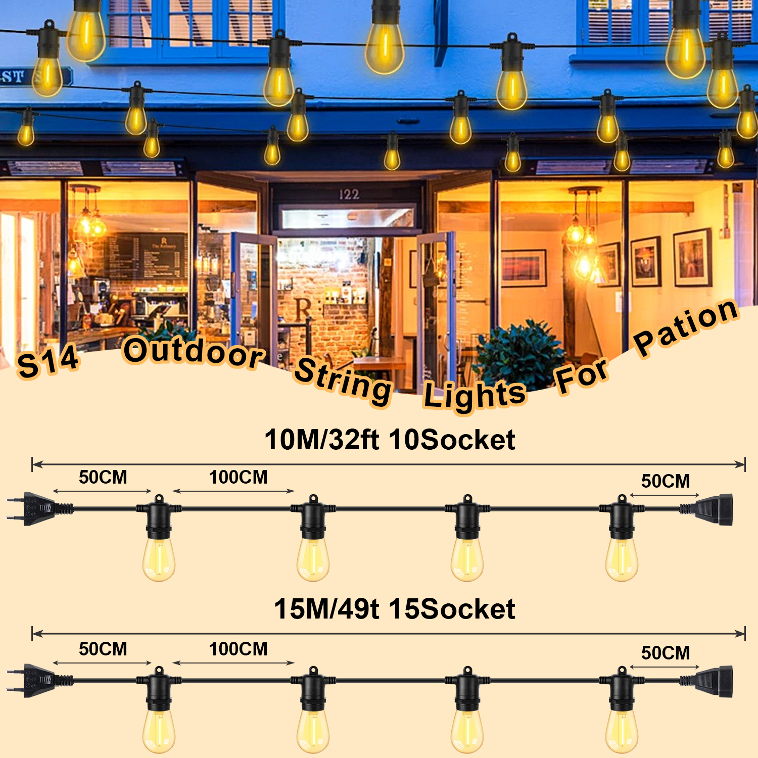 S14 LED Outdoor String Lights  - Outdoor Lighting Socket review and price