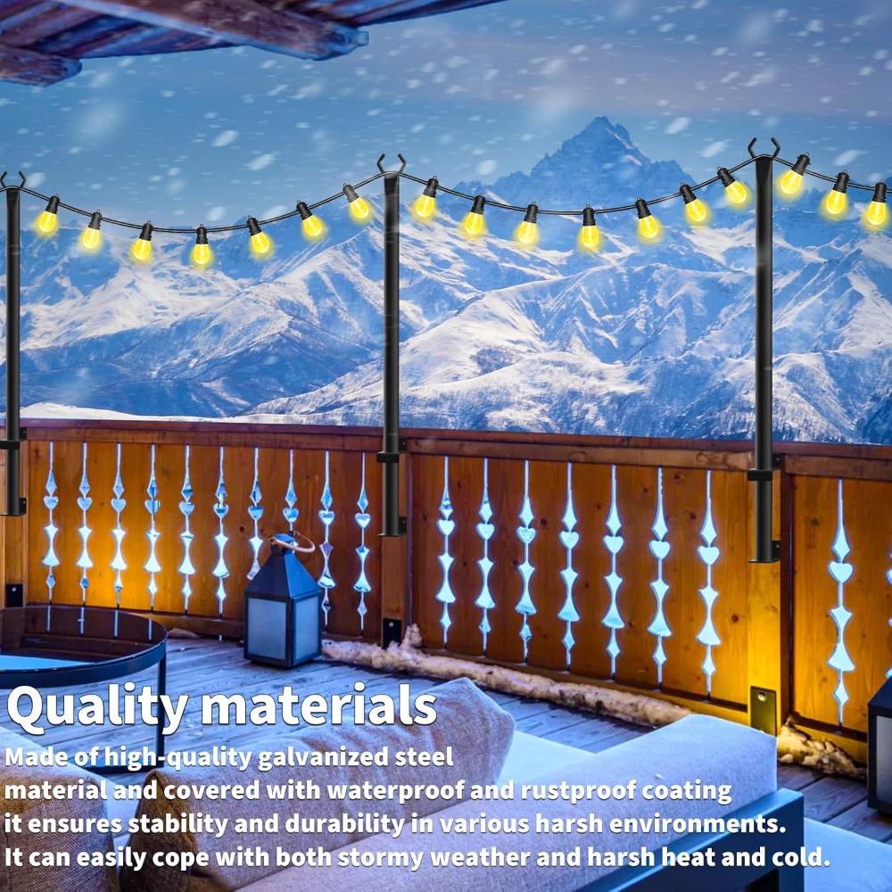 5Ft Adjustable String Light Po - Outdoor Lighting Pole review and price