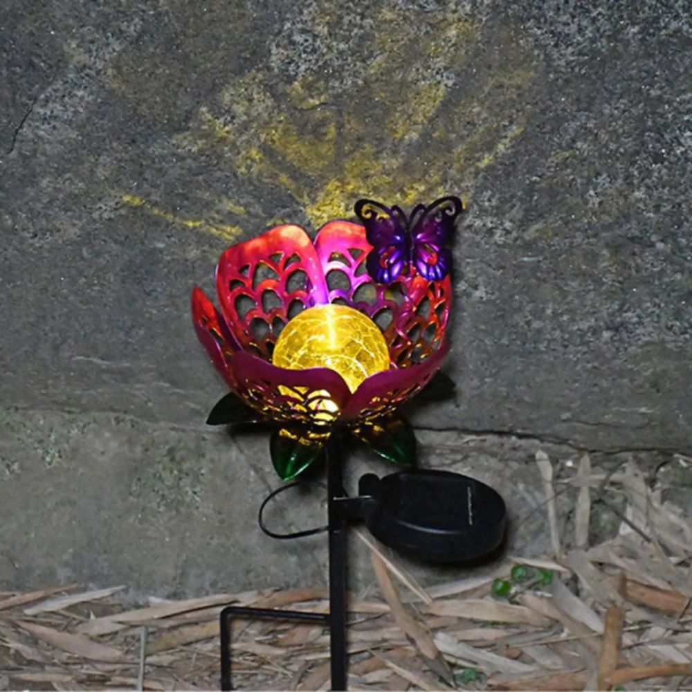Lotus Shaped Solar Powered Lam - Outdoor Lighting Ground Fixtures review and price
