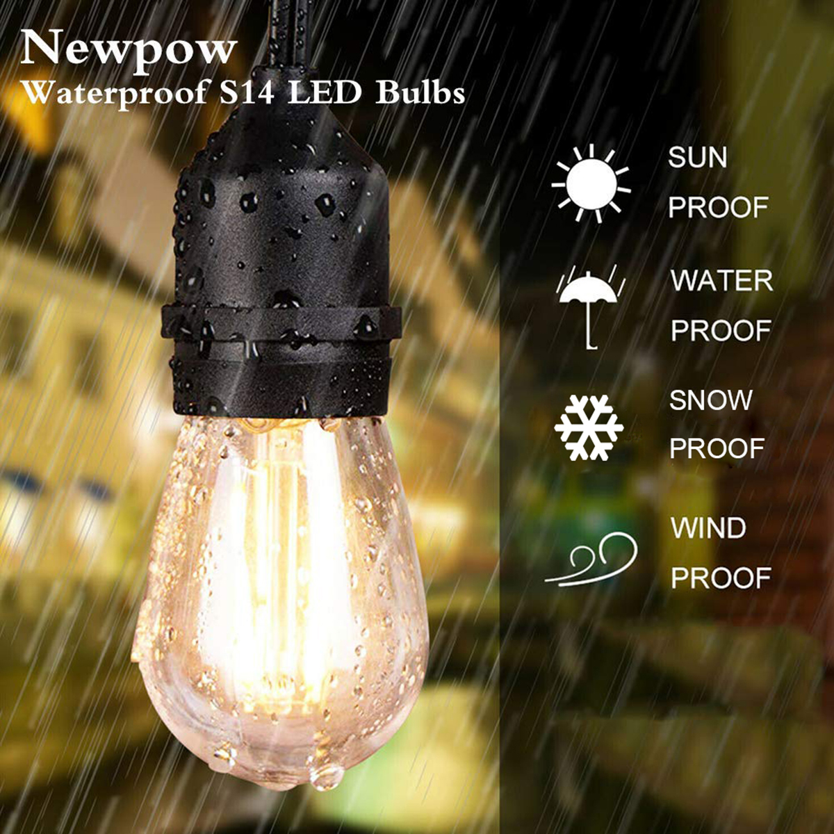 Outdoor String Lights LED S14  - Outdoor Lighting Socket review and price