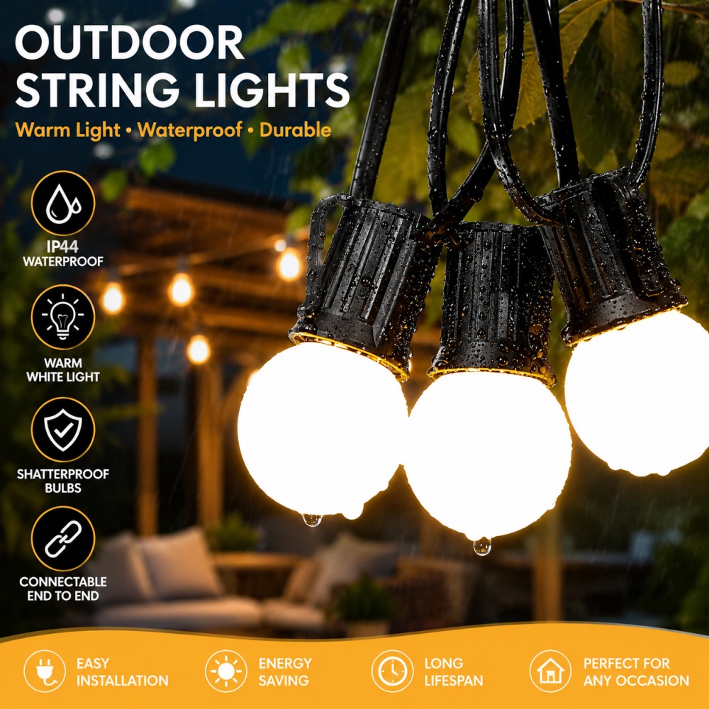 G40 Outdoor String Lights Wate - Outdoor Lighting Socket review and price