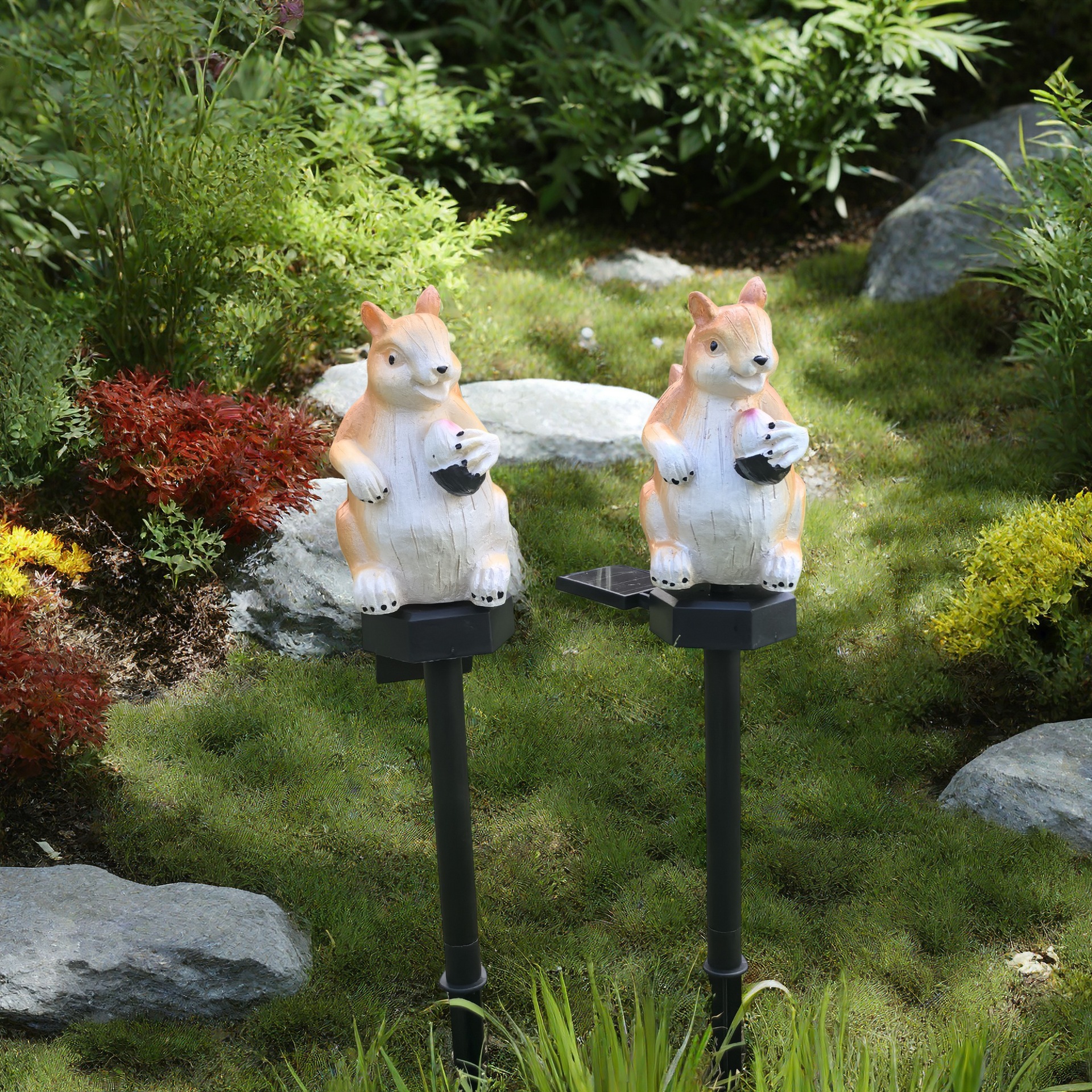 LED Solar Resin Squirrel Groun - Outdoor Lighting Ground Fixtures review and price