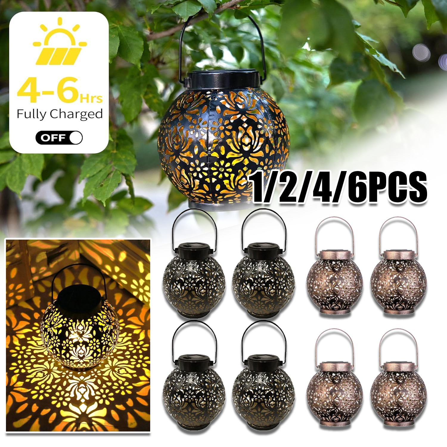 1-6PCS Moroccan Solar Lanterns - Outdoor Lighting For Gazebo review and price