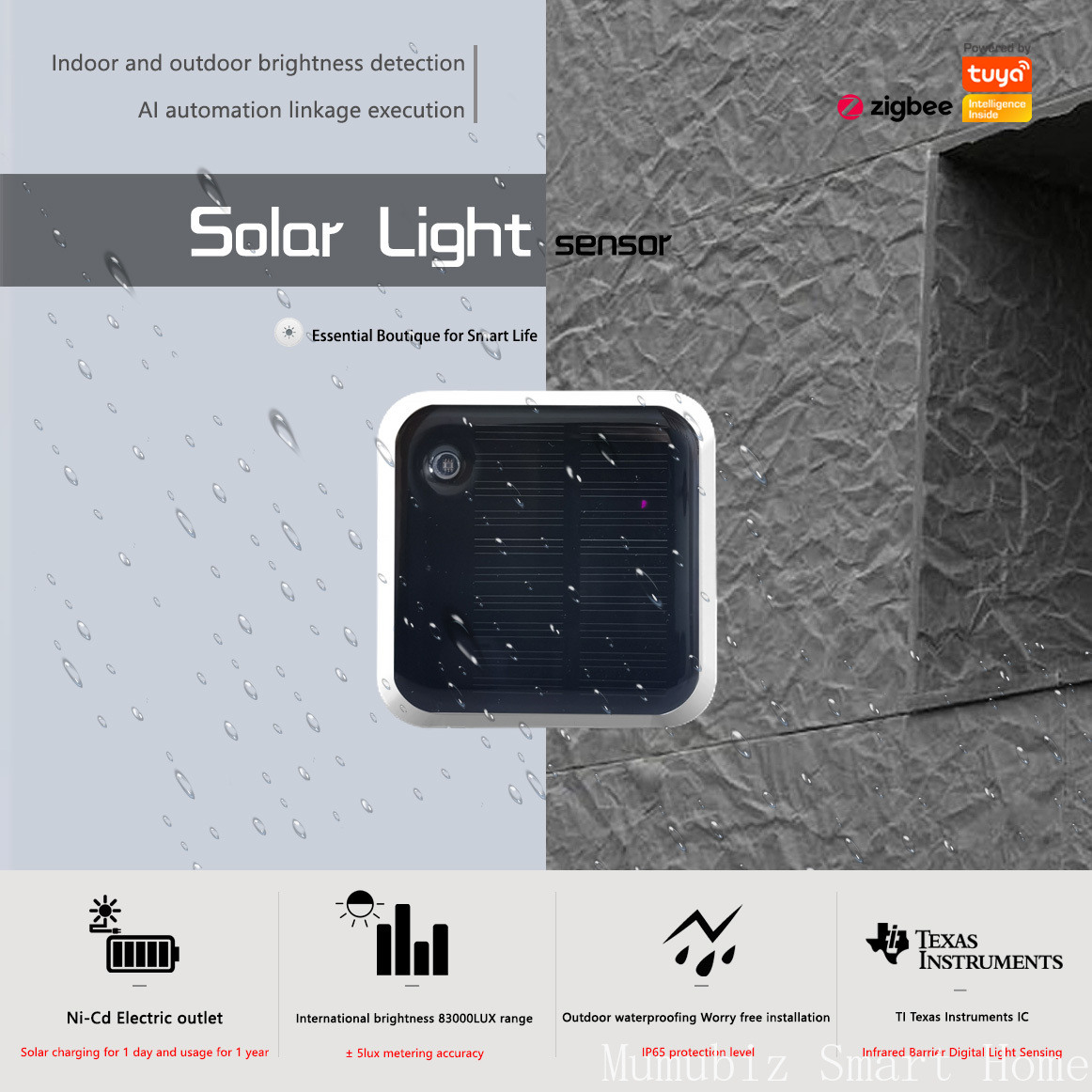 Tuya Zigbee Solar Light Sensor - Outdoor Lighting Zigbee review and price