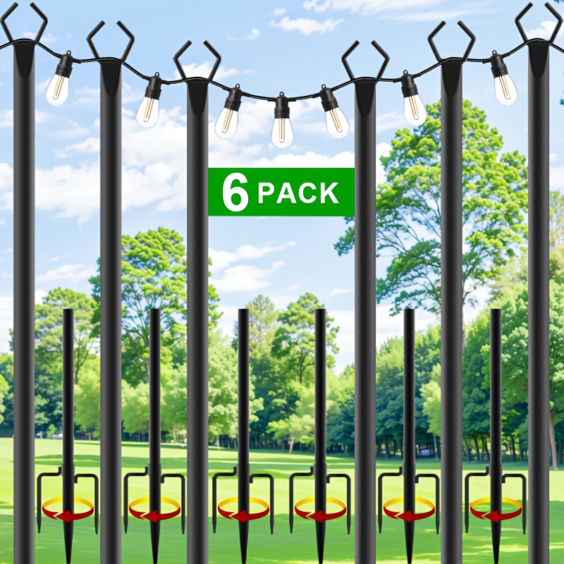 6pcs Metal Light Poles, 8.9ft  - Outdoor Lighting Pole review and price