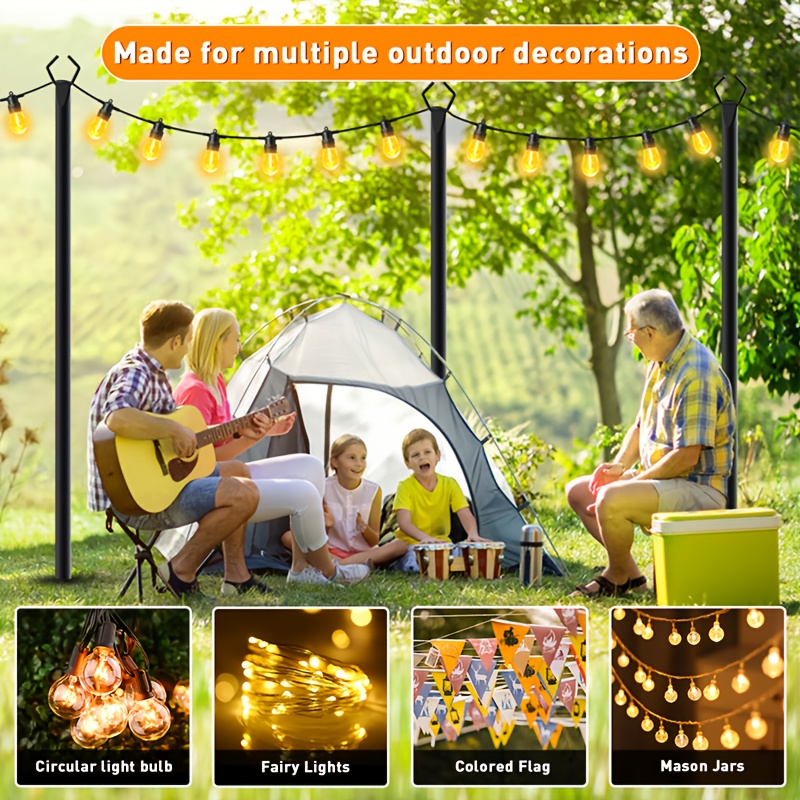 6pcs Metal Light Poles, 8.9ft  - Outdoor Lighting Pole review and price
