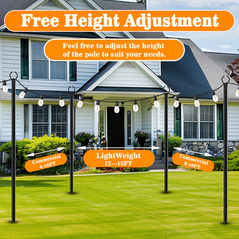 6pcs Metal Light Poles, 8.9ft  - Outdoor Lighting Pole review and price