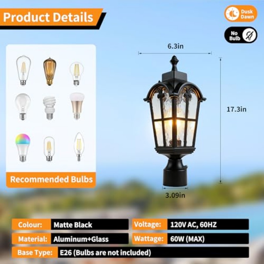 Sensor Outdoor Post Lights Wat - Outdoor Lighting Lamp review and price