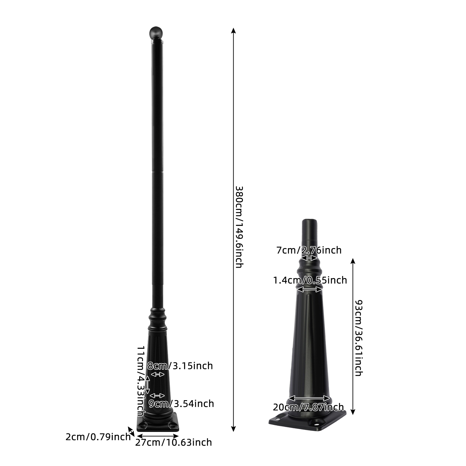 12.5FT Outdoor Lamp Post, Spli - Outdoor Lighting Ground Fixtures review and price