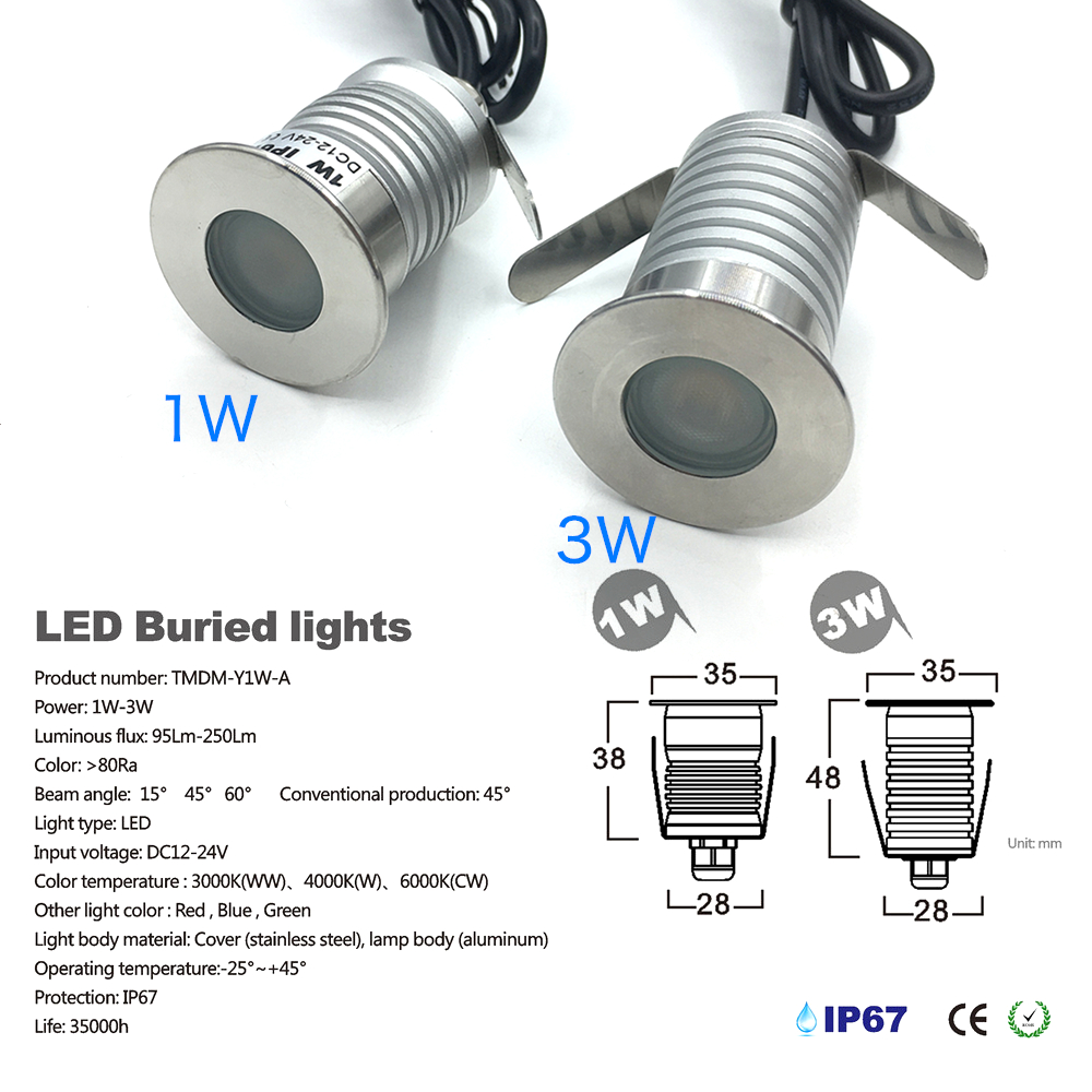 IP67 Waterproof 1W LED Undergr - Ground Light Recessed review and price