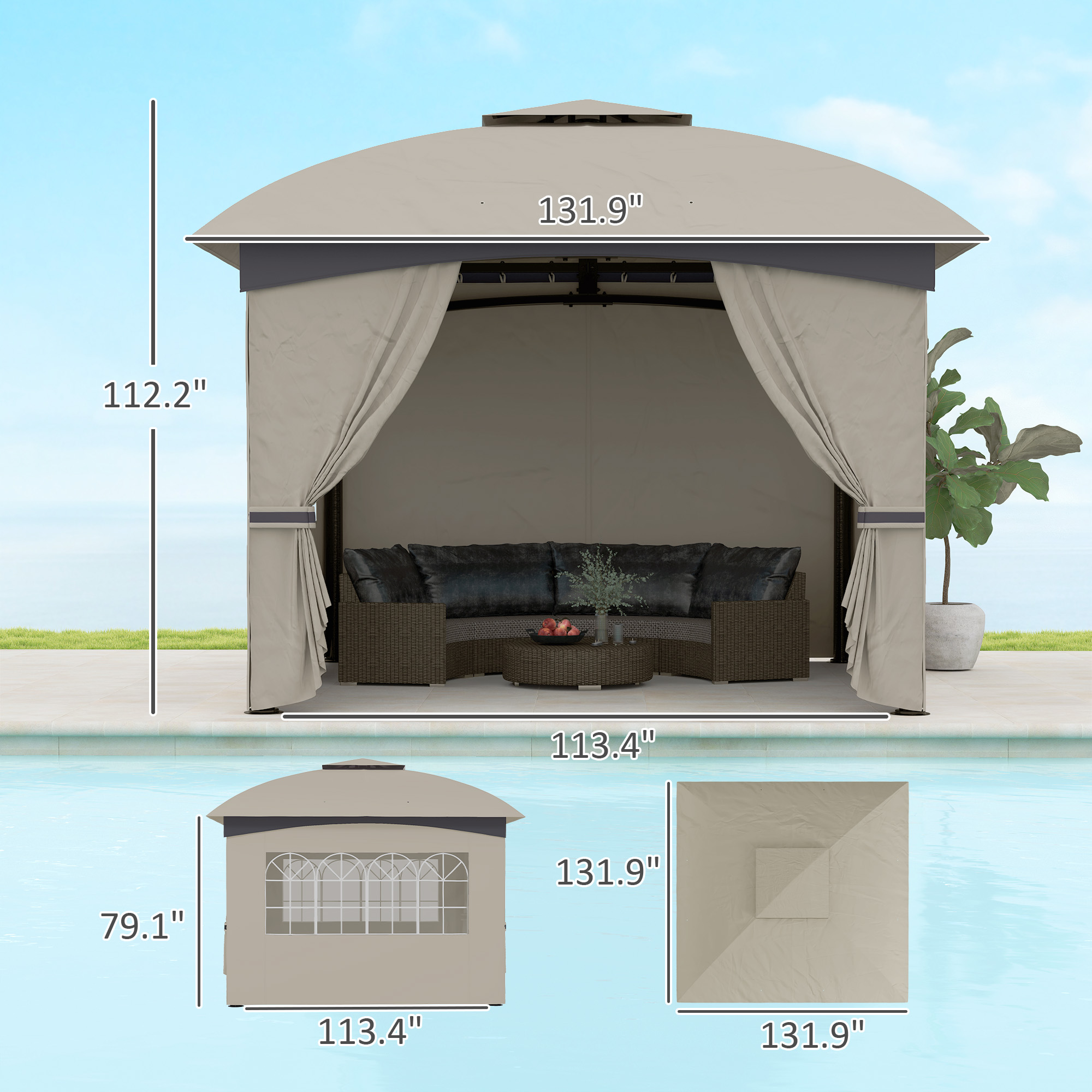 11' X 11' Outdoor Gazebo with  - Outdoor Lighting For Gazebo review and price