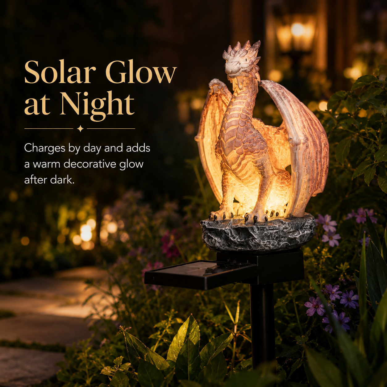 Solar Powered Dragon Garden St - Outdoor Lighting For Gazebo review and price