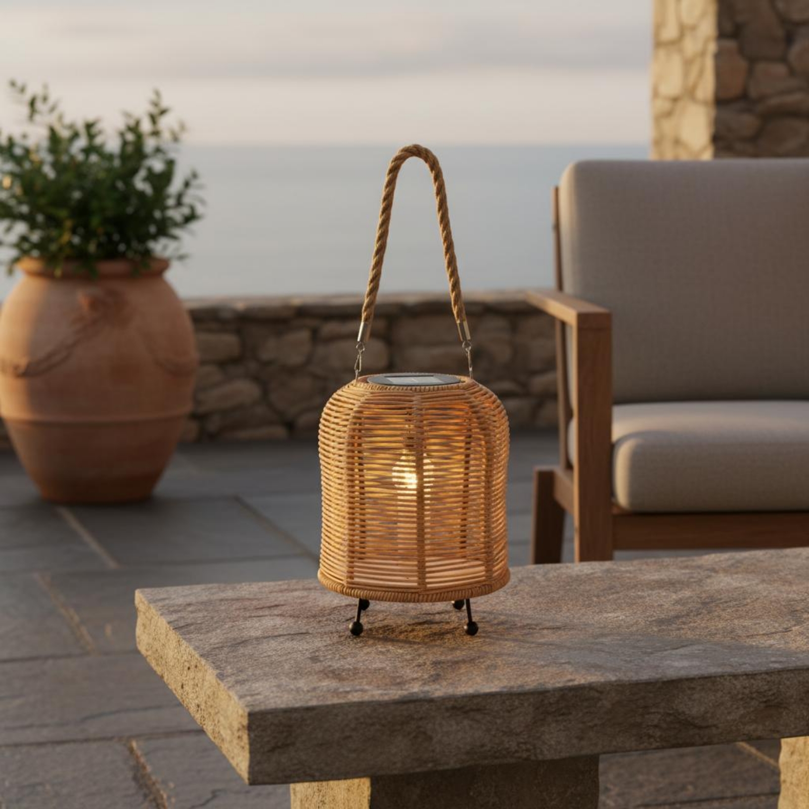Handwoven Solar Lantern Warm L - Outdoor Lighting For Home review and price