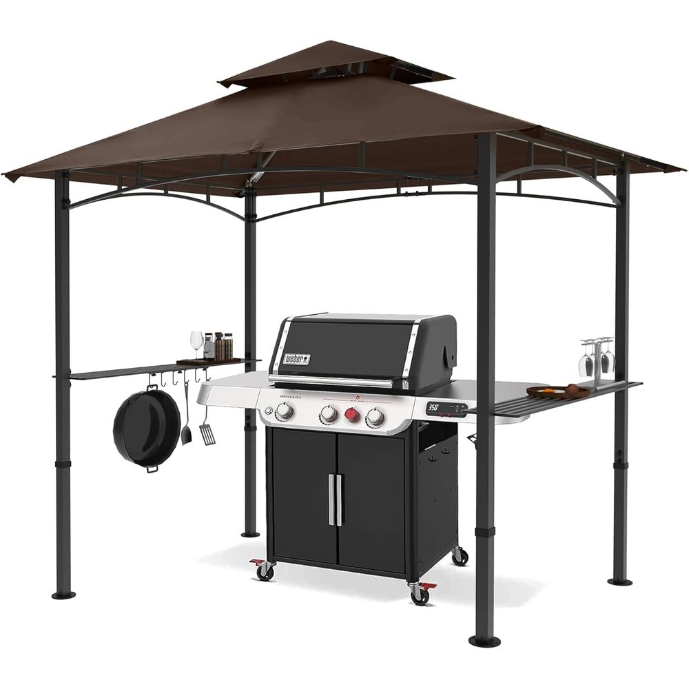 8ft x 5ft Outdoor BBQ Gazebo w - Outdoor Lighting For Gazebo review and price