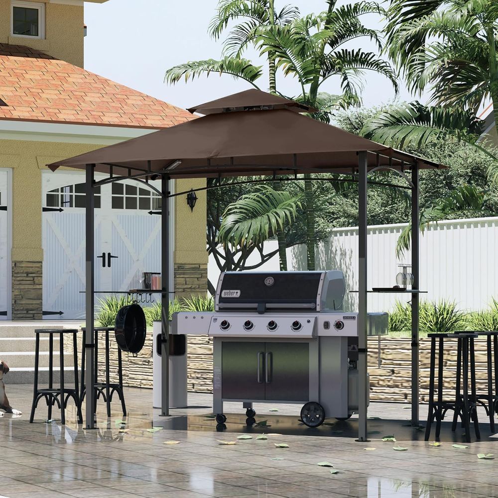 8ft x 5ft Outdoor BBQ Gazebo w - Outdoor Lighting For Gazebo review and price